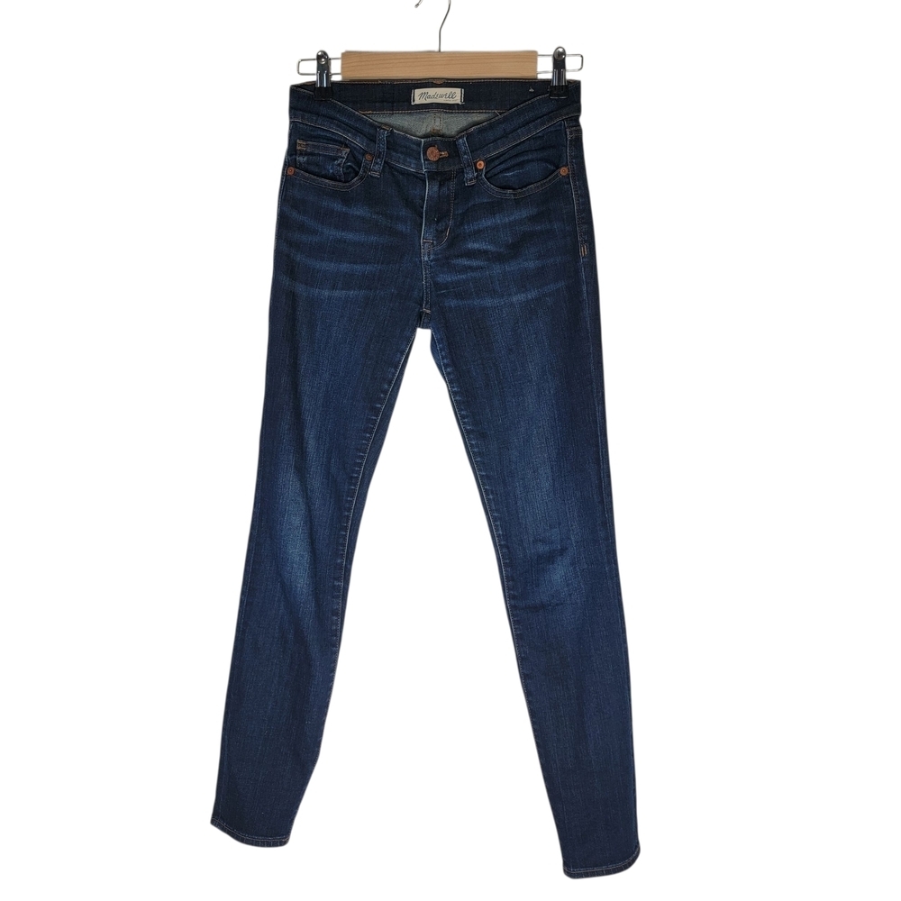 Madewell "Skinny Skinny" Mid Rise Dark Wash Classic Denim Blue Jeans